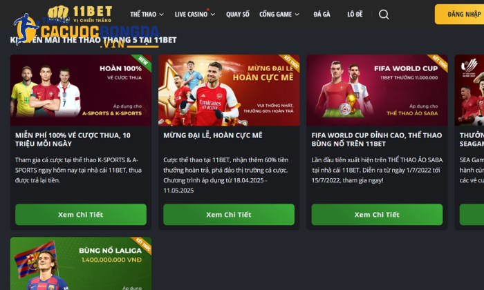 Khuyến mãi khủng khi tham gia 11BET